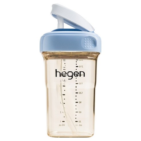 헤겐 NEW PPSU 빨대컵 느린 유속, 240ml, 블루, 1개