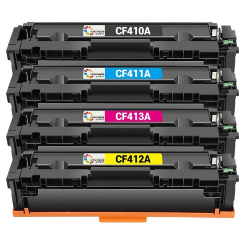 잉크메이드 CF410A CF411A CF413A CF412A 표준용량 호환토너 4종 세트, 검정, 파랑, 빨강, 노랑, 1세트