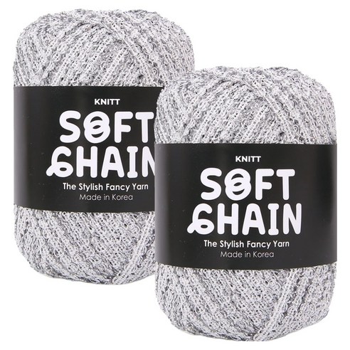 니뜨 소프트 체인 뜨개실 50g, 13 실버, 2개