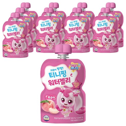 티니핑 워터젤리 복숭아, 10개, 110ml