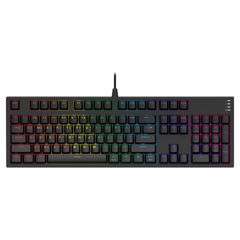 COX 축교환 카일 광축 V2 게이밍 유선 키보드 + PC방 전용 스티커, Black, CY104K, 적축