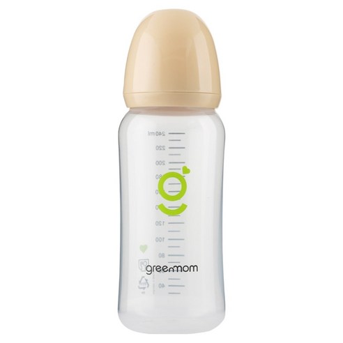 그린맘 PP 슬림형 노꼭지 젖병, 릴리 베이지 240, 240ml, 1개