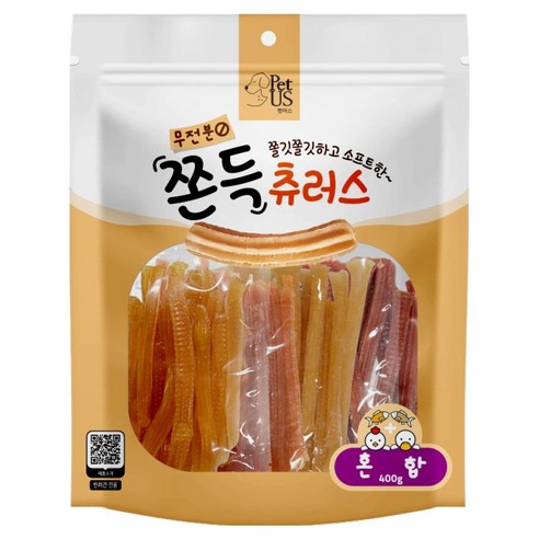 펫어스 강아지 무전분 쫀득츄러스, 혼합, 400g, 1개