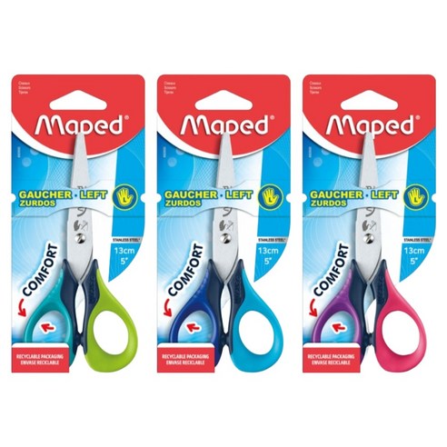 마패드 센소프트 왼손잡이용 가위 13cm, 랜덤발송, 3개