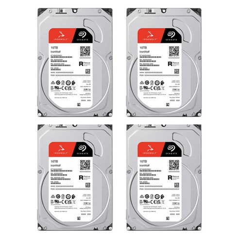 씨게이트 IronWolf NAS HDD 패키지 4p, 16TB, ST16000VN001