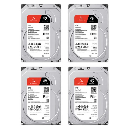 씨게이트 IronWolf NAS HDD 패키지 4p, 8TB, ST8000VN002