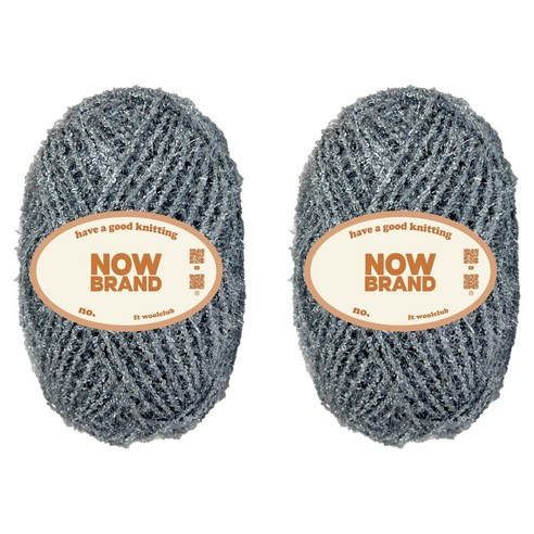 울클럽 NOWBRAND 초보자용 두꺼운 수세미실 80g, 729 그레이, 2개