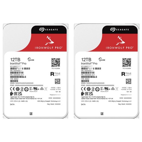 씨게이트 IronWolf PRO NAS용 HDD 2p, 12TB, ST12000NT001