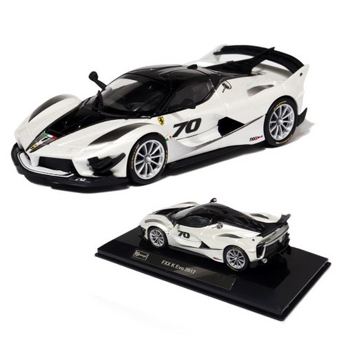 브라고 1:43 페라리 레이싱카 FXX-K EVO 2017 다이캐스트자동차 모형, 화이트, 1개 화이트, 1개