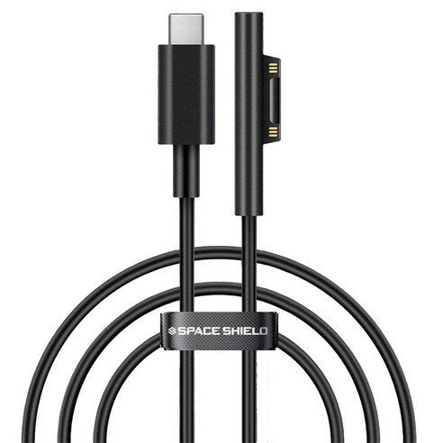 스페이스쉴드 마이크로소프트 서피스 호환 45W USB-C Type 커넥트 고속 충전 케이블, 블랙, 1개, 1.8m