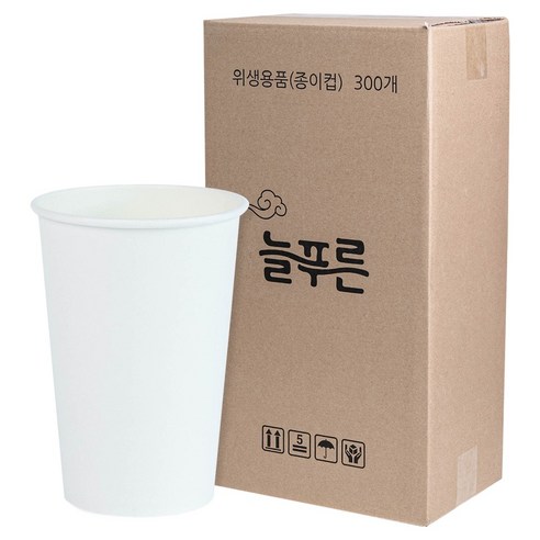 늘푸른 무인쇄 종이컵 400ml, 1개, 300개입