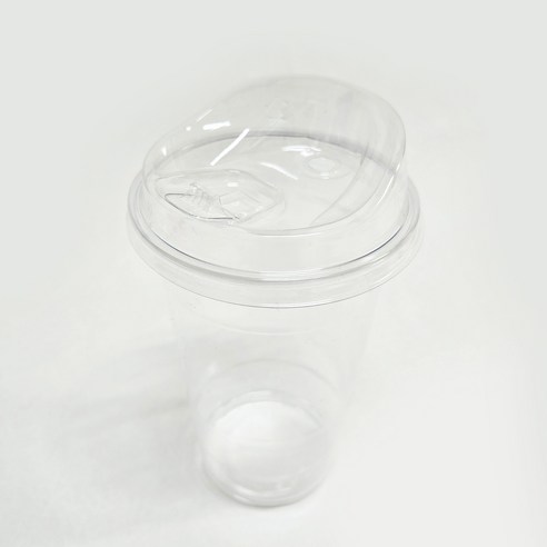 어썸팩 PET 무지 아이스컵 지름 92cm 500ml + 머그리드 개폐 뚜껑 세트, 100개, 1세트