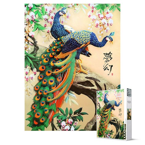 공작의 정원 직소 퍼즐, 혼합색상, 1개, 1000피스