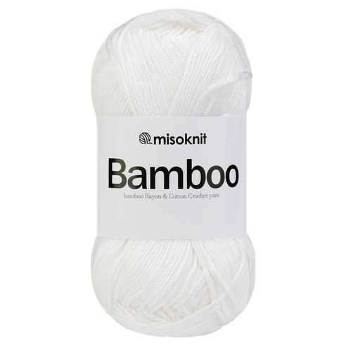 미소털실 부드러운 레이온 뜨개 밤부실 50g, 1개, 01 화이트