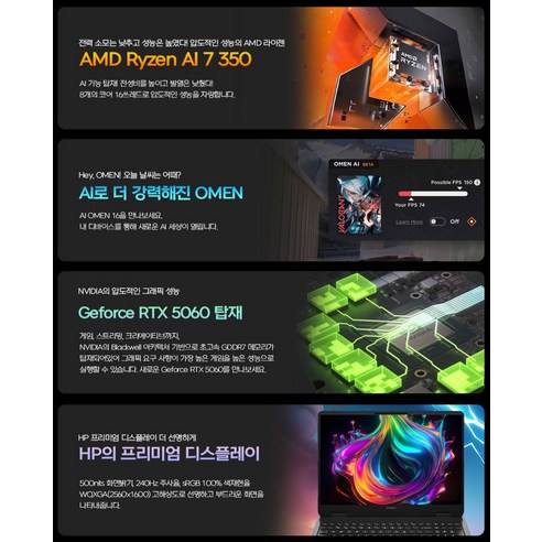 HP 2025 오멘 16 라이젠 AI 후기 분석 - 측면 포트 구성