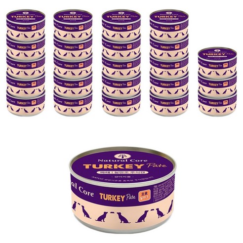 네츄럴코어 어덜트 강아지 파테 주식캔, 혼합맛(닭/칠면조), 85g, 24개