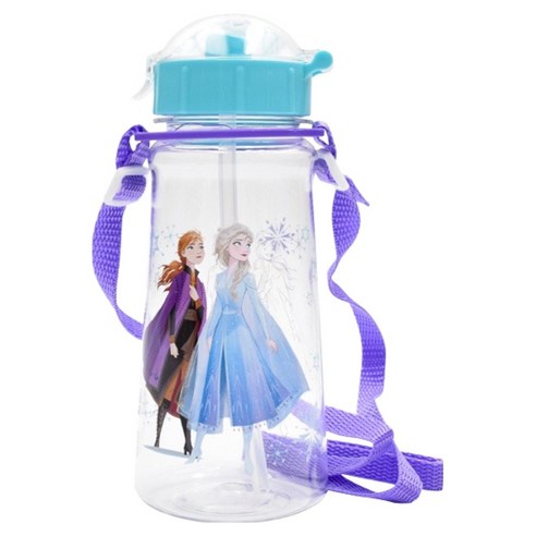 릴팡 겨울왕국2 프리미엄 트라이탄 어깨끈 빨대 물병, 혼합색상, 1개, 500ml
