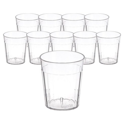 플라라 PC 원형 물컵 C16 190ml, 투명, 10개