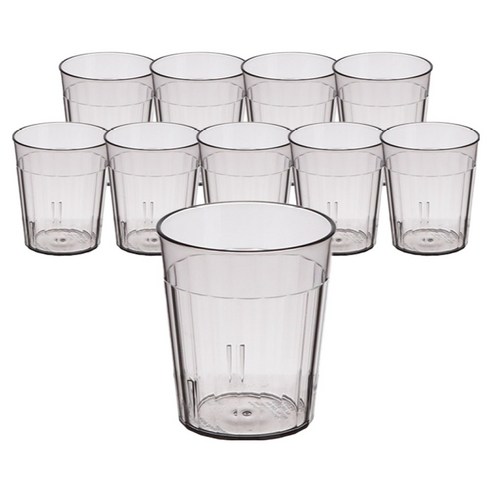 플라라 PC 원형 물컵 C16 190ml, 스모그, 10개