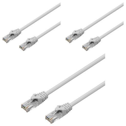 랜스타 CAT.6 UTP DIRECT 1Gbps 랜케이블, GREY, 3개, 2m