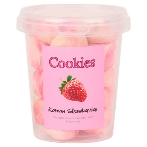 아리감성 딸기 머랭쿠키 원통형, 38g, 1개