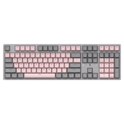 COX 교체축 게이밍 기계식 키보드, Gray + Pink, CK580, 갈축