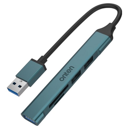 온텐 3포트 USB 2.0 멀티 허브 TF / SD 카드리더 FW162, 1개, 혼합색상