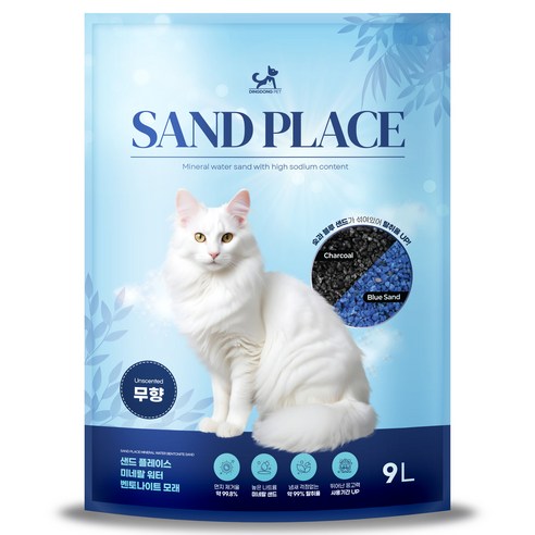 딩동펫 샌드 플레이스 미네랄 벤토나이트 응고형 고양이 모래, 9L, 1개, 무향