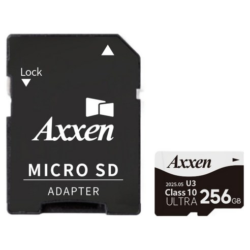액센 초고속 U3 ULTRA 홈캠 블랙박스 메모리 Micro SD카드 + 어댑터 세트 MSD53, 1세트, 256GB