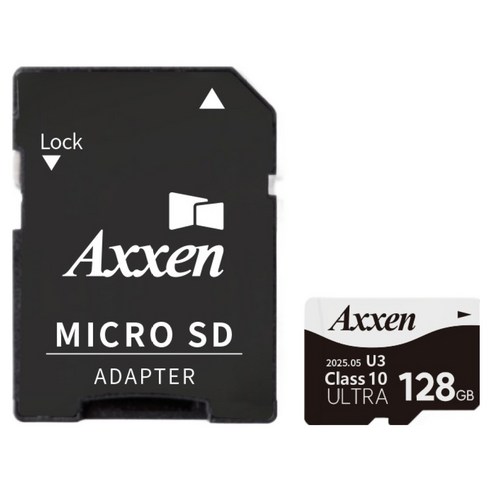 액센 초고속 U3 ULTRA 홈캠 블랙박스 메모리 Micro SD카드 + 어댑터 세트 MSD53, 1세트, 128GB