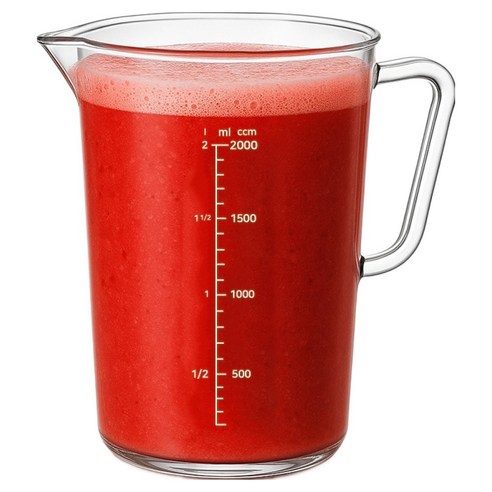 리빙메이커 업소용 PC비커 가벼운 워터포트 물 피쳐 계량컵, 투명, 2L, 1개