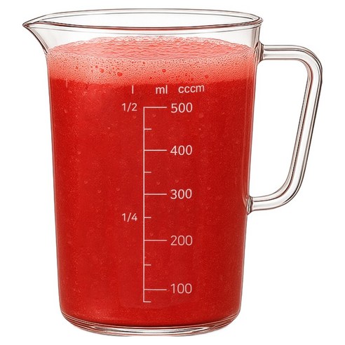 리빙메이커 업소용 PC비커 가벼운 워터포트 물 피쳐 계량컵, 투명, 500ml, 1개