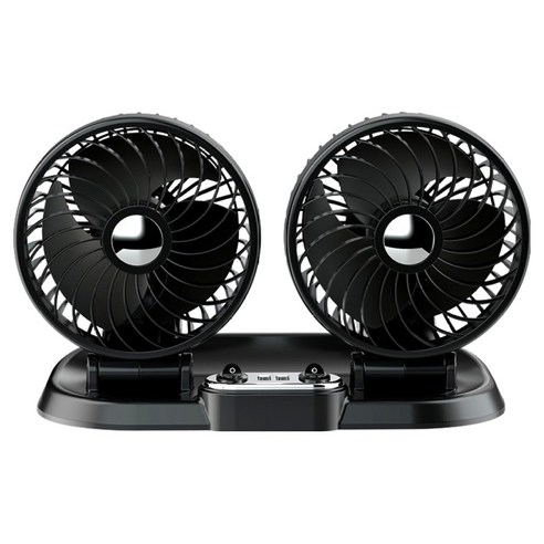 리예 차량용 360도 USB 듀얼 선풍기, 블랙, F622U
