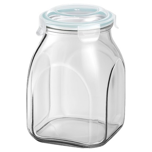 발룬피니 다용도 사각 캐니스터 유리 저장병, 2.1L, 1개