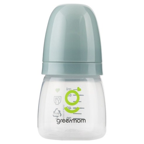 그린맘 PP 슬림형 노꼭지 젖병, 스톤 블루, 60ml, 1개