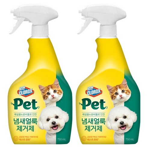 유한락스 펫 냄새얼룩 제거제, 750ml, 2개