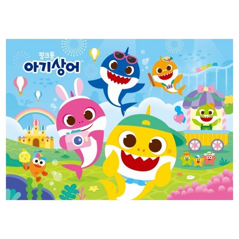 유니콘 유아용 핑크퐁 아기상어 4절 퍼즐, 1개, 130피스