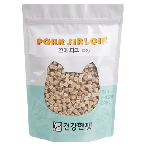 건강한펫 강아지 동결 건조 간식 꼬마 피그 대봉, 돼지, 250g, 1개