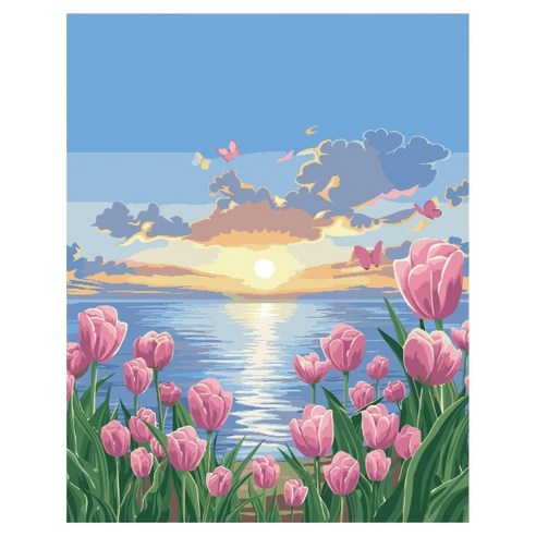타미나요 세련된 DIY 그림그리기 30 x 40 cm, 선셋 튤립, 1개
