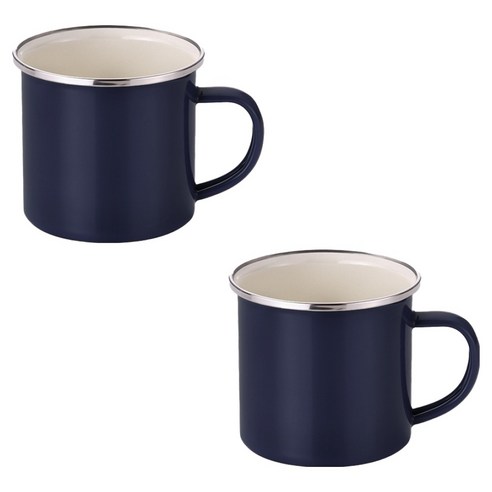 PN풍년 브리에 루시 법랑 머그컵 360ml, 네이비, 2개