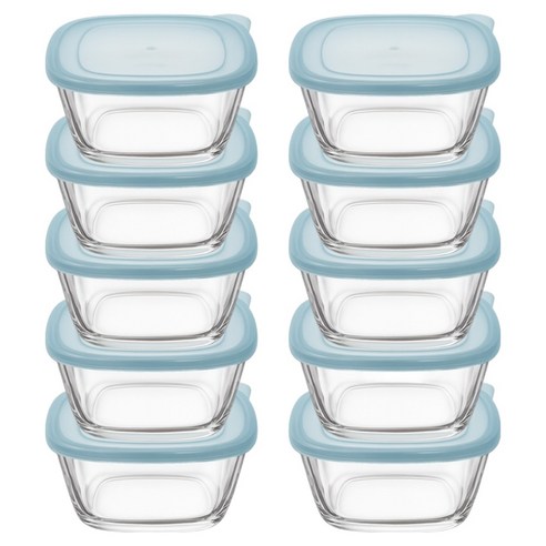 발룬피니 원터치 크리스탈 유리 밀폐용기, 10개, 350ml
