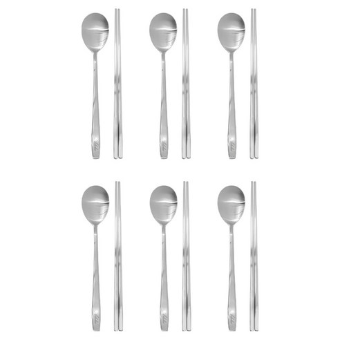 한일스텐레스 아델리오 스텐 수저 6벌 세트 304J1, 1세트, 숟가락 6p + 젓가락 6p
