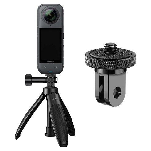 스페이스쉴드 인스타360 X5 호환 텔레신 액션캠 호환 4단 높이 조절 삼각대 쇼티 2세대 + 1/4홀 매직 변환 마운트 세트, 1세트