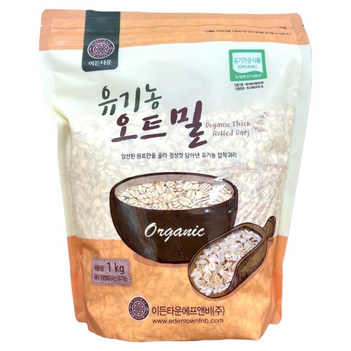 이든타운 유기농 오트밀, 1kg, 1개