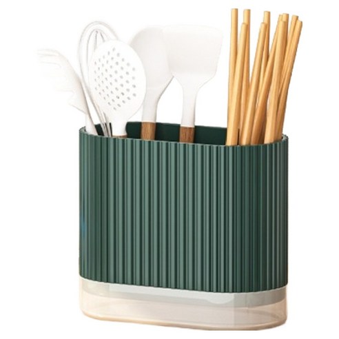 마더브띠 간편한 다용도 주방 수저통 물빠짐 16.5 x 12.5 x 8.5 cm AE20511, 그린, 1개