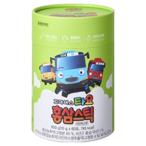 천지인 꼬마버스타요 홍삼스틱 샤인머스캣, 60회분, 1개