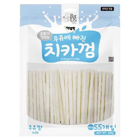 펫어스 강아지 치카껌 간식, 330g, 1개, 우유