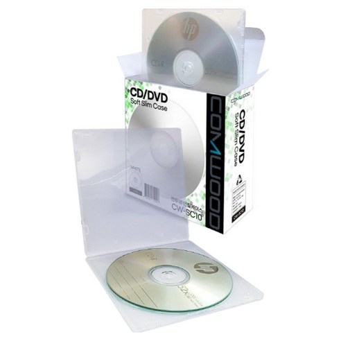 컴우드 CD / DVD 연질 슬림케이스 반투명 5mm, 10개