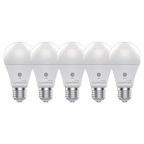 루미트론 GE LED 알뜰 전구 10W E26, 주광색, 5개