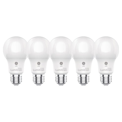 루미트론 GE LED 알뜰 EL 전구 8W E26, 주광색, 5개